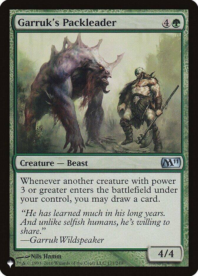 Garruk's Packleader 177/249 card from The List Reprints