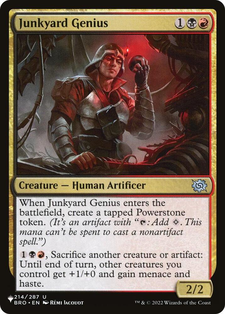 Junkyard Genius 214/012 card from The List Reprints