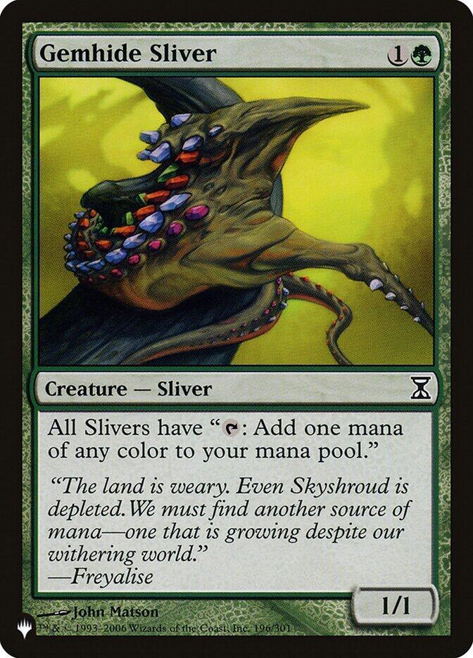 Gemhide Sliver (TSP) 196 card from The List Reprints
