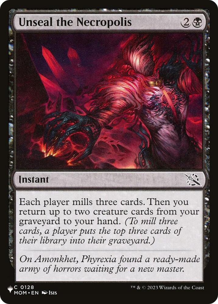 Unseal the Necropolis 0128 card from The List Reprints