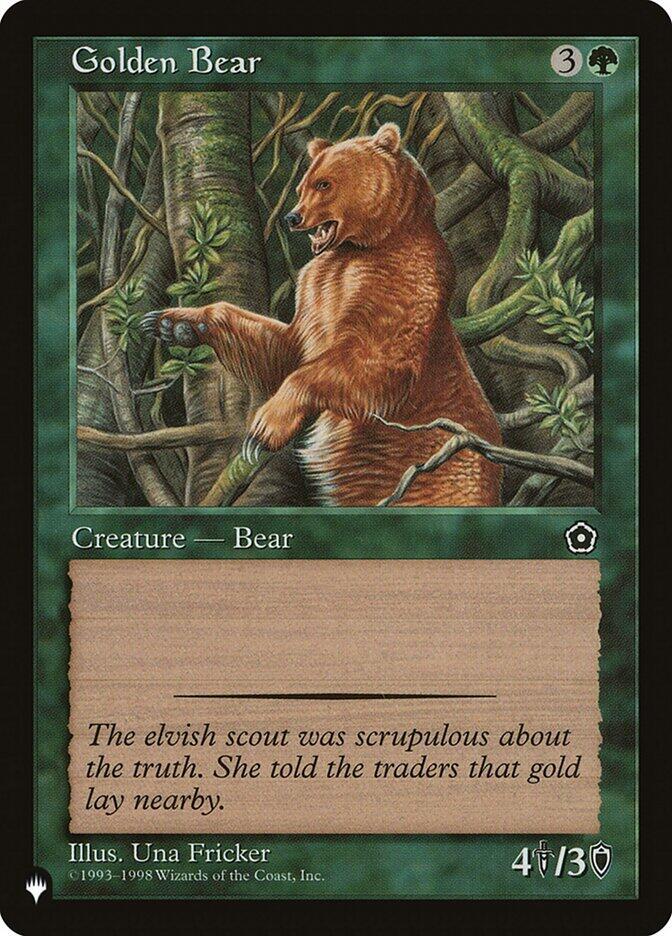 Golden Bear card from The List Reprints
