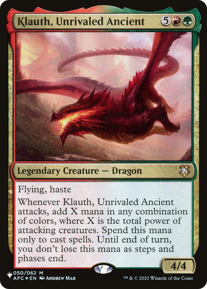 Klauth, Unrivaled Ancient 050/062 card from The List Reprints