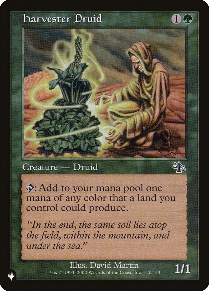 Harvester Druid 120/143 card from The List Reprints