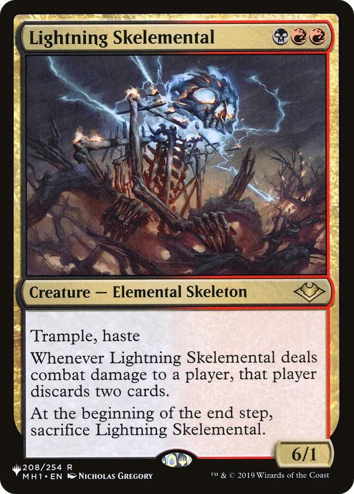 Lightning Skelemental 208/254 card from The List Reprints