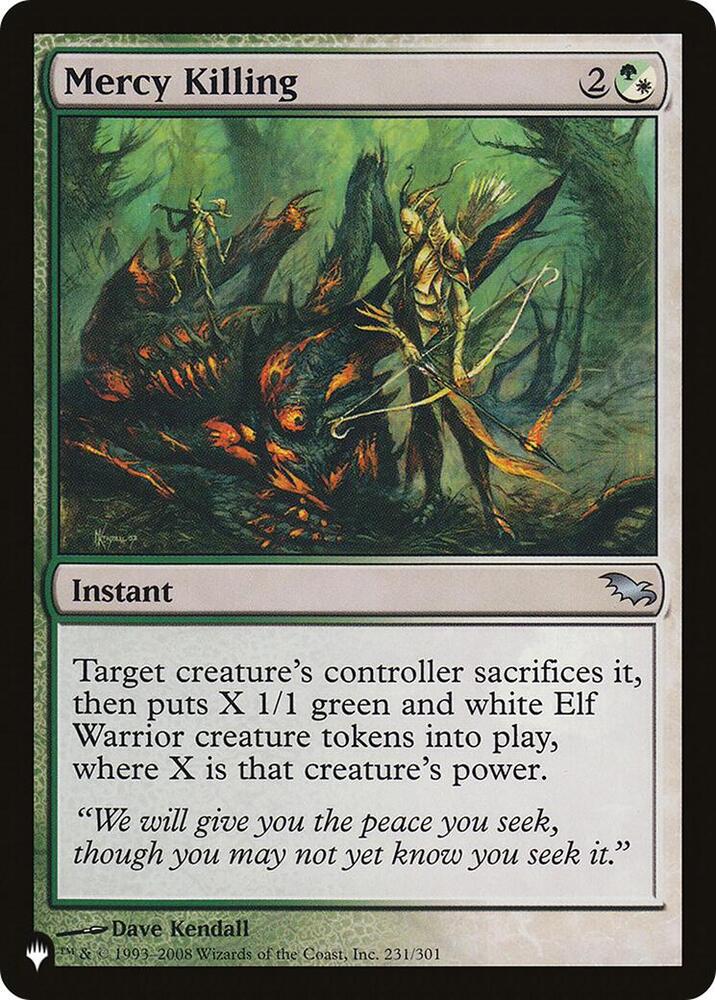 Mercy Killing 231/301 card from The List Reprints