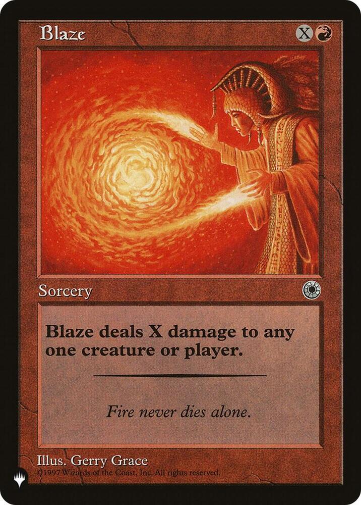 Blaze card from The List Reprints
