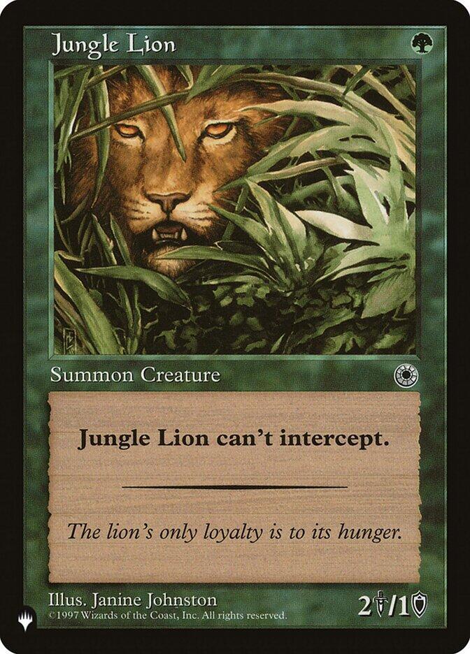 Jungle Lion card from The List Reprints