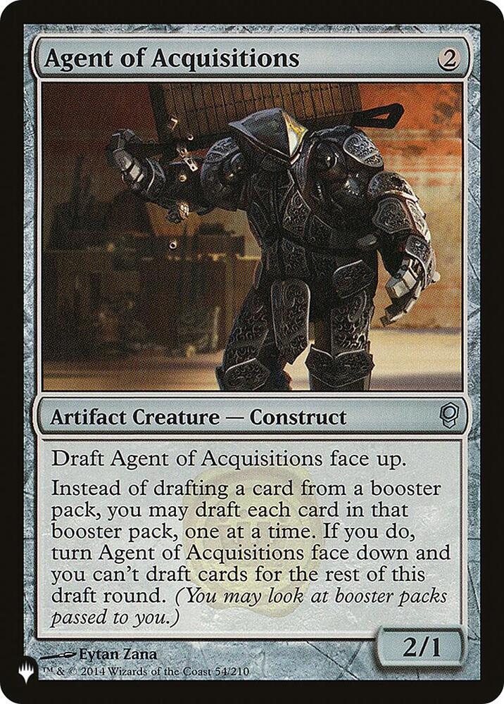 Agent of Acquisitions 54/210 card from The List Reprints