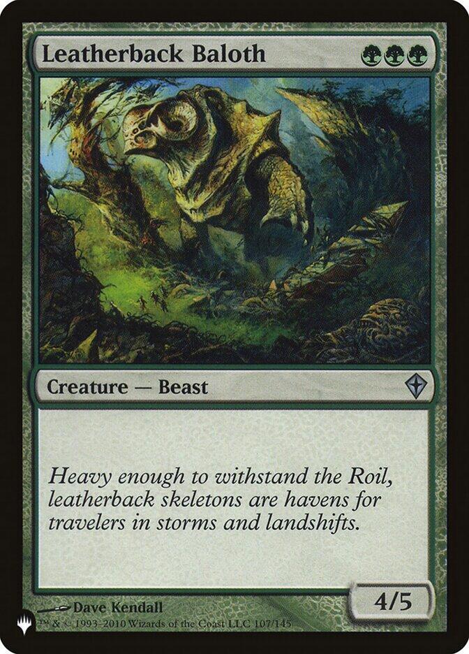 Leatherback Baloth 107/145 card from The List Reprints
