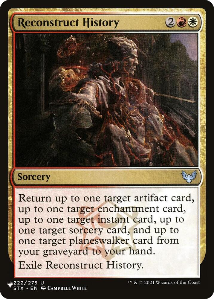 Reconstruct History 222/275 card from The List Reprints