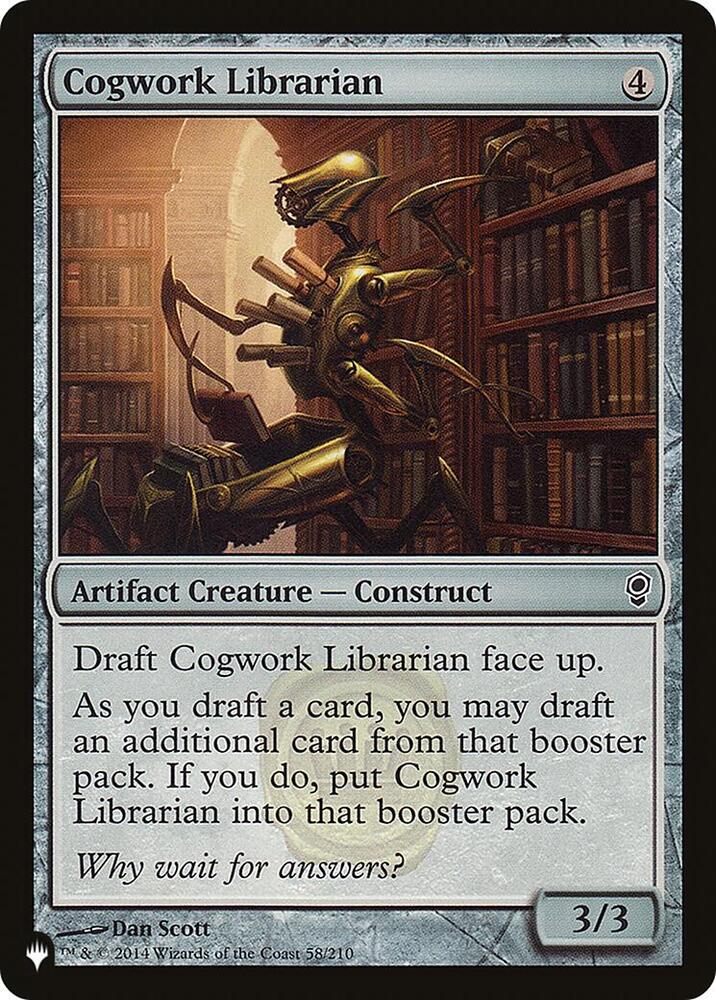 Cogwork Librarian 58/210 card from The List Reprints