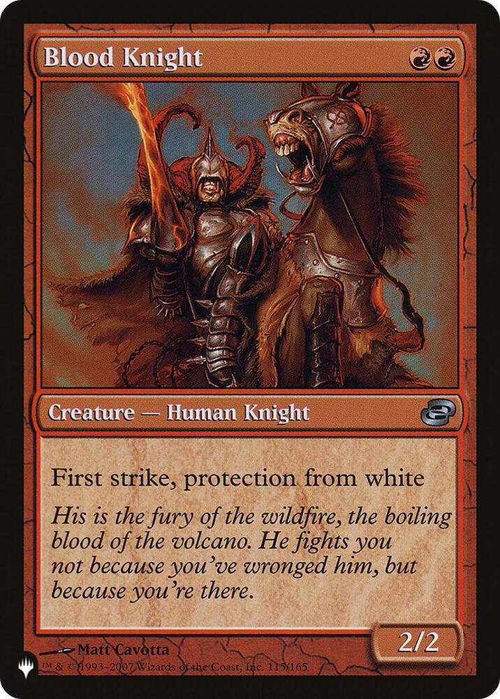 Blood Knight 115/165 card from The List Reprints