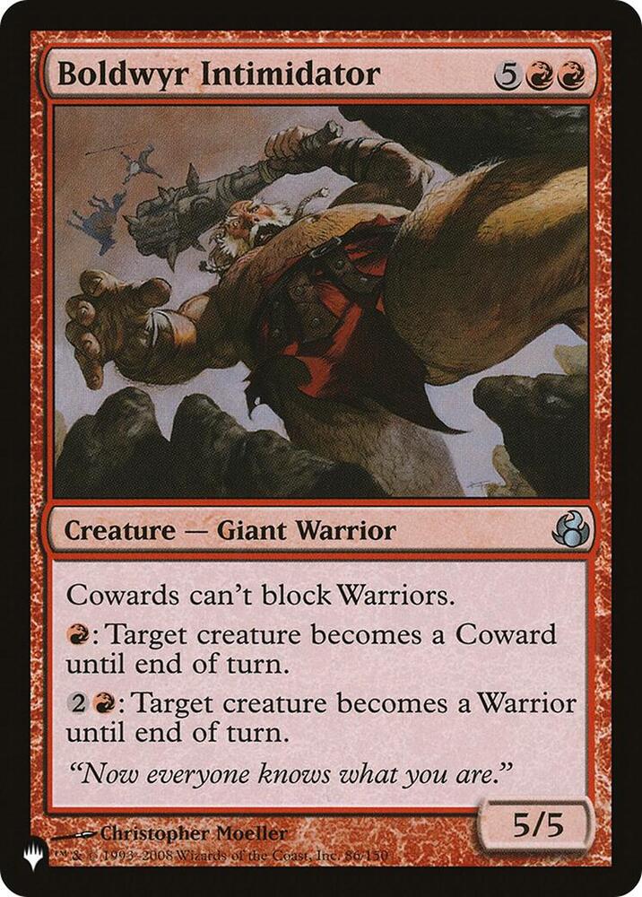 Boldwyr Intimidator 86/150 card from The List Reprints
