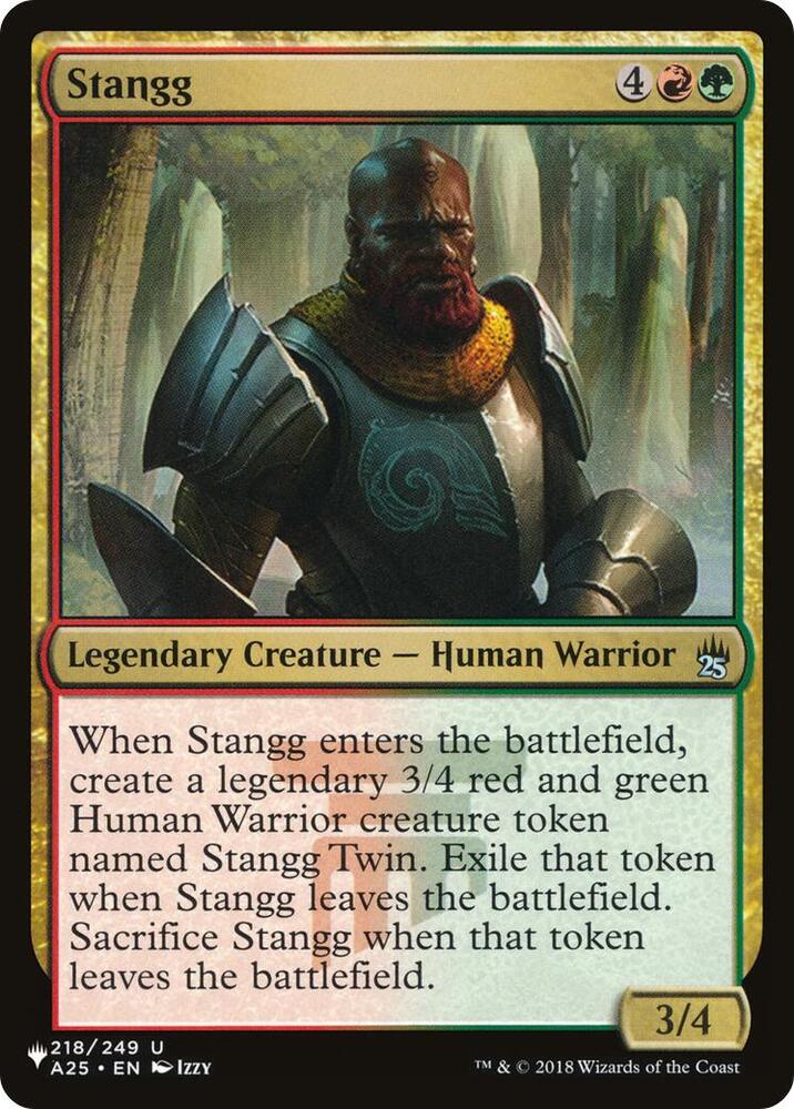 Stangg 218/249 card from The List Reprints