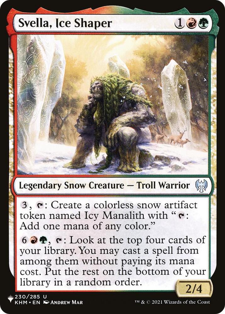 Svella, Ice Shaper 230/285 card from The List Reprints