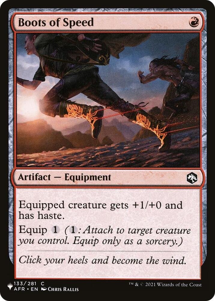 Boots of Speed 133/281 card from The List Reprints