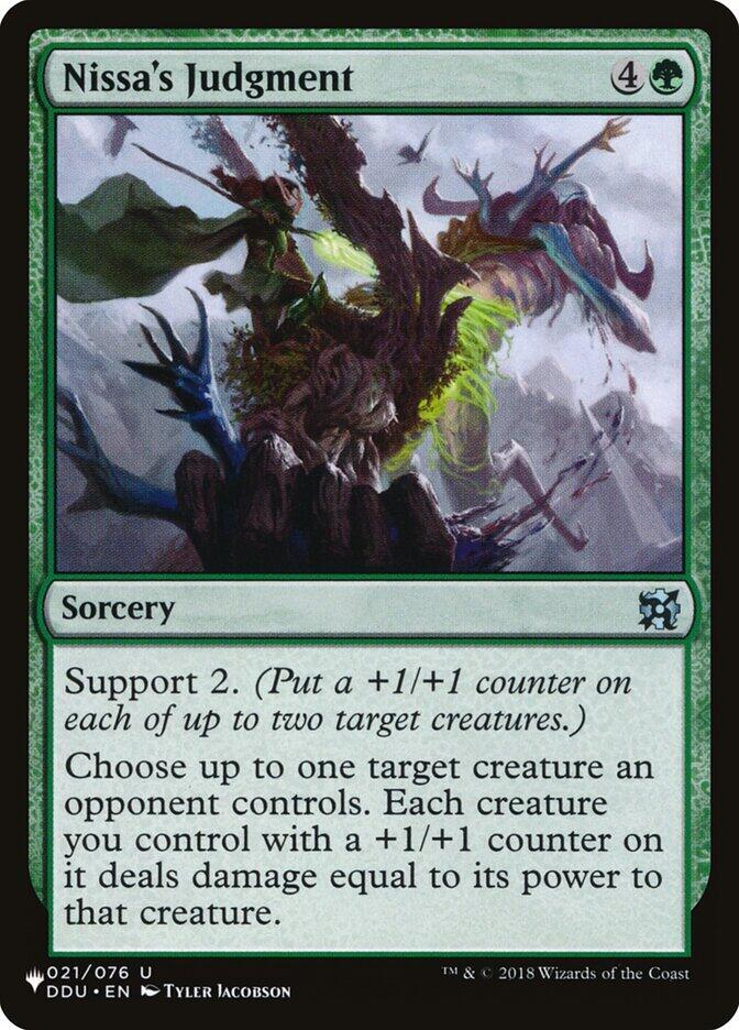 Nissa's Judgment 021/076 card from The List Reprints