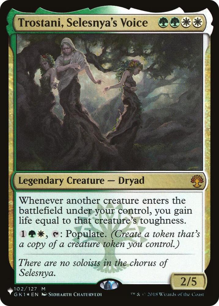 Trostani, Selesnya's Voice 102/127 card from The List Reprints