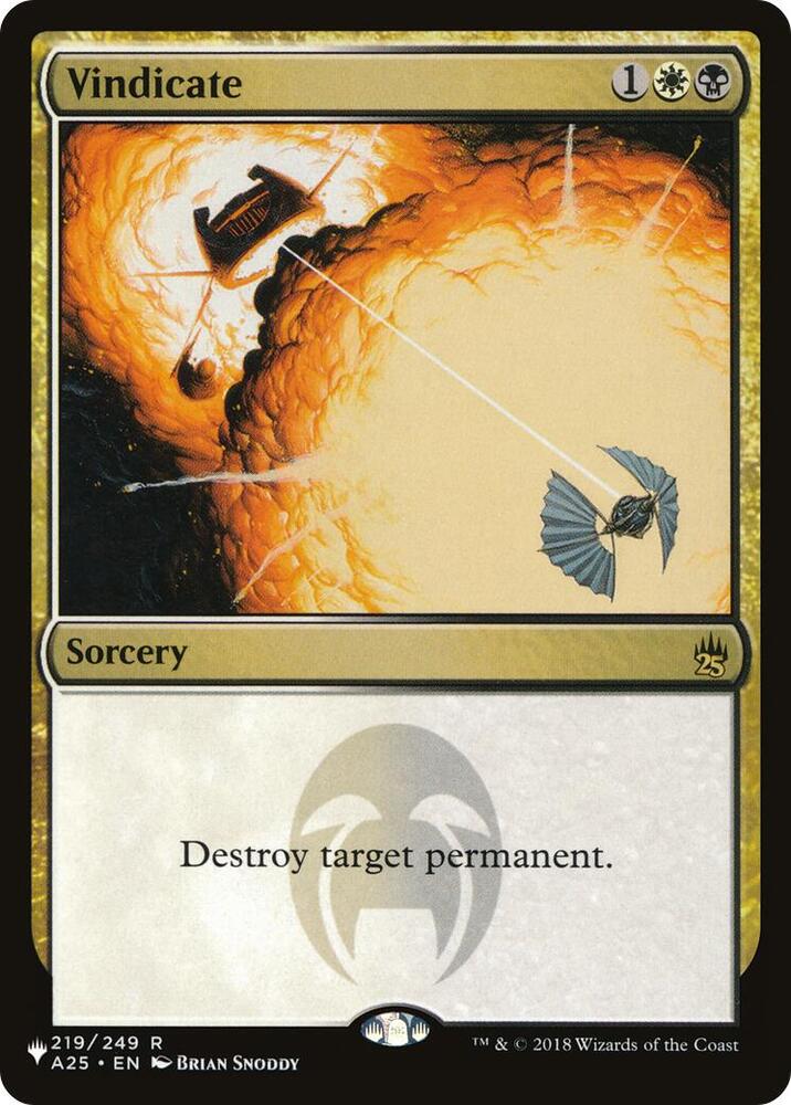 Vindicate 219/249 card from The List Reprints