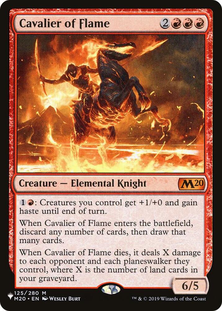 Cavalier of Flame 125/280 card from The List Reprints