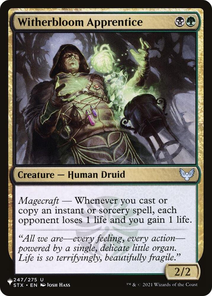 Witherbloom Apprentice 247/275 card from The List Reprints