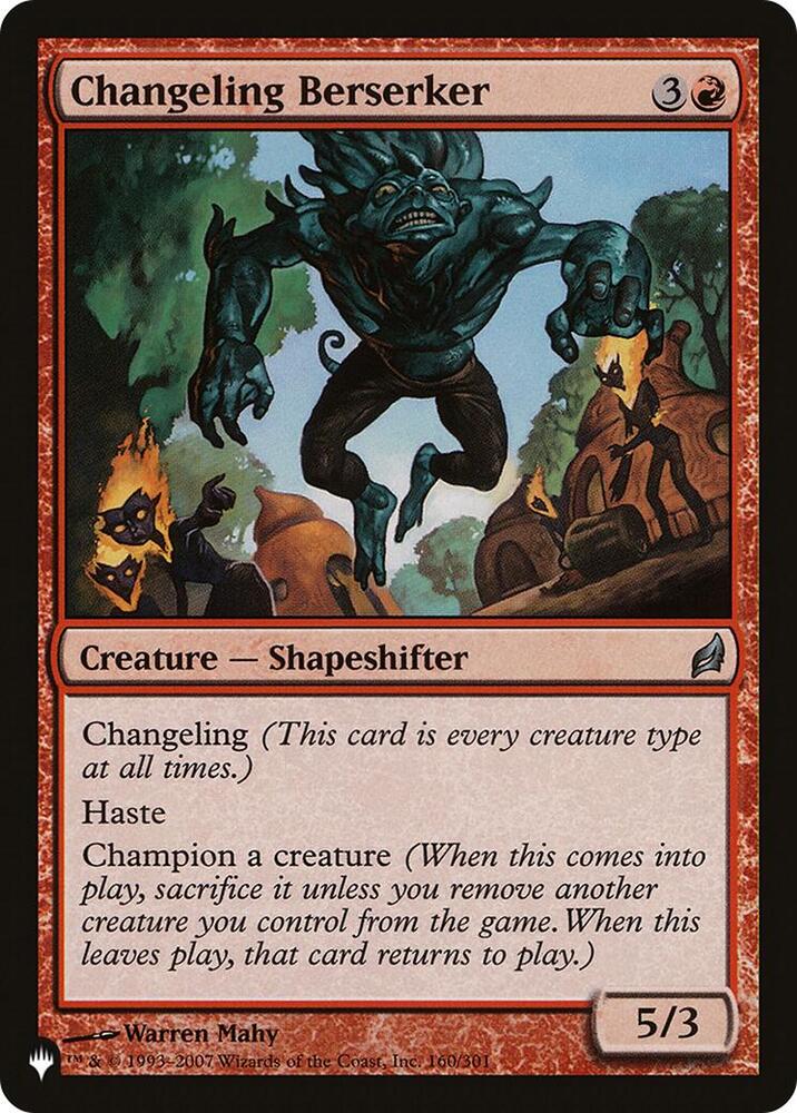 Changeling Berserker 160/301 card from The List Reprints