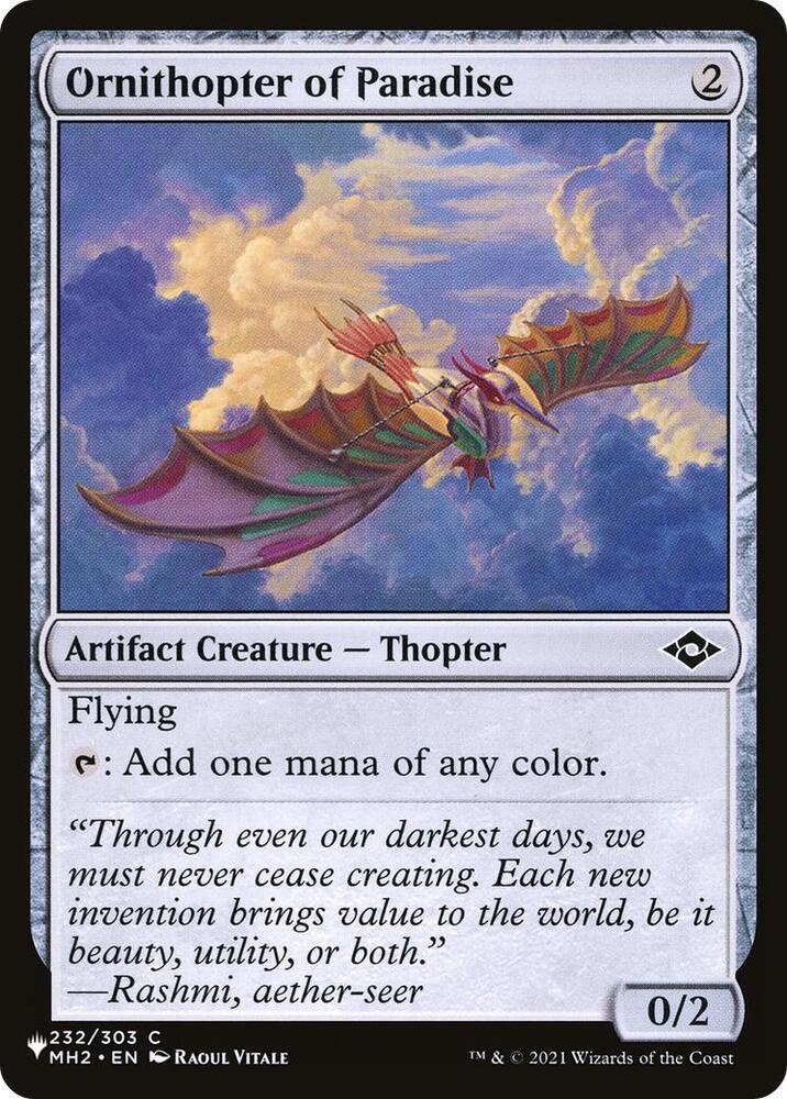 Ornithopter of Paradise 232/303 card from The List Reprints