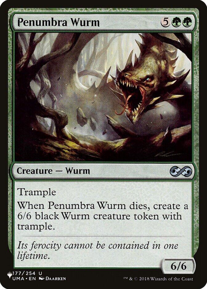Penumbra Wurm 177/254 card from The List Reprints