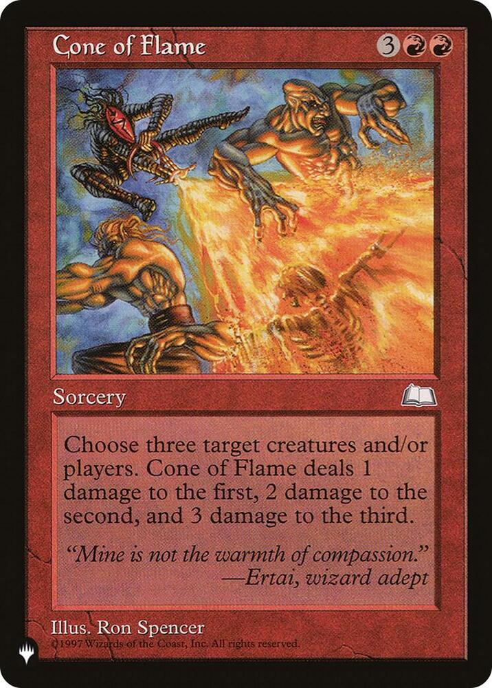 Cone of Flame card from The List Reprints