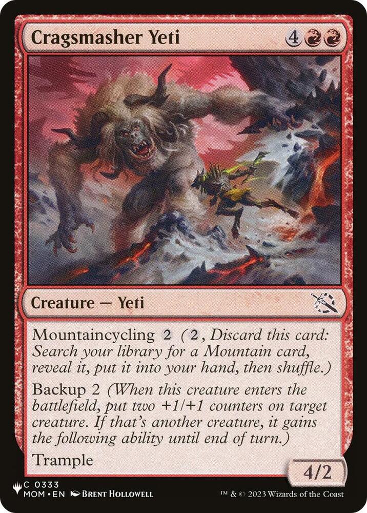 Cragsmasher Yeti 0333 card from The List Reprints