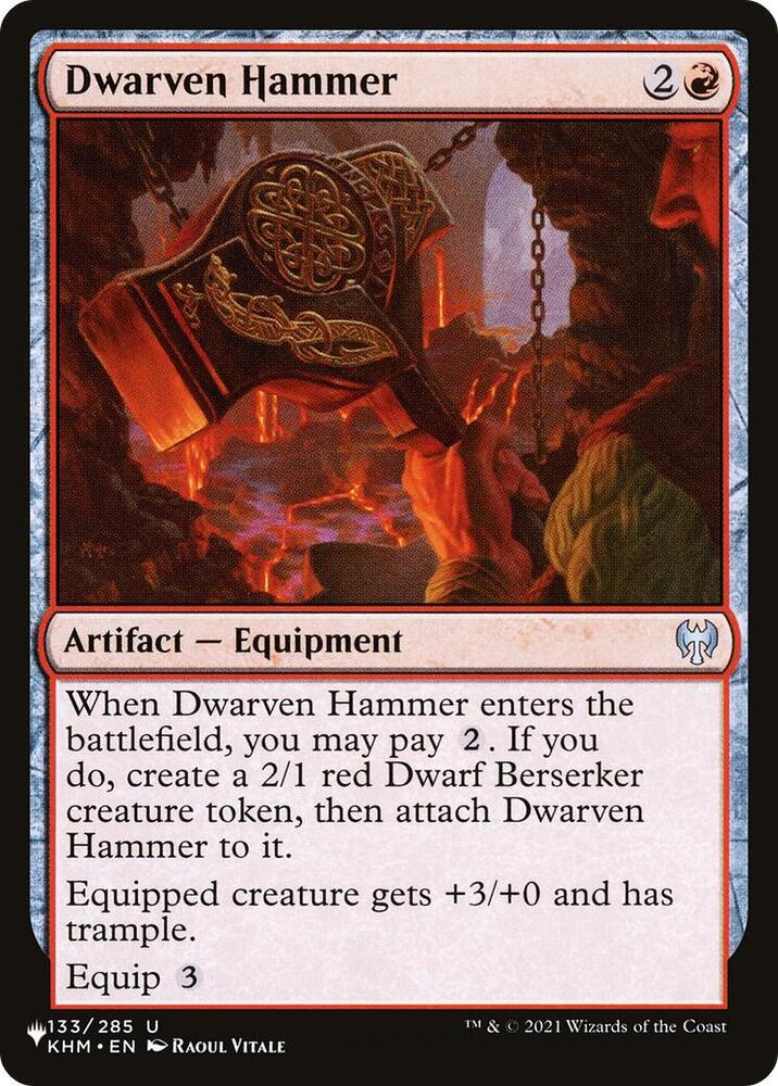 Dwarven Hammer 133/285 card from The List Reprints