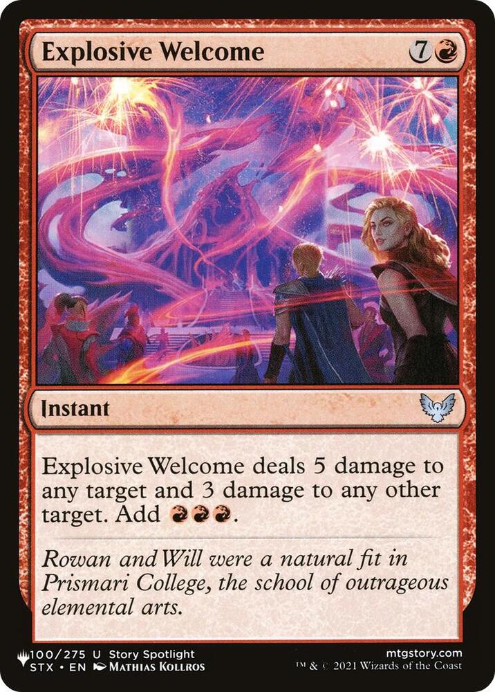 Explosive Welcome 100/275 card from The List Reprints