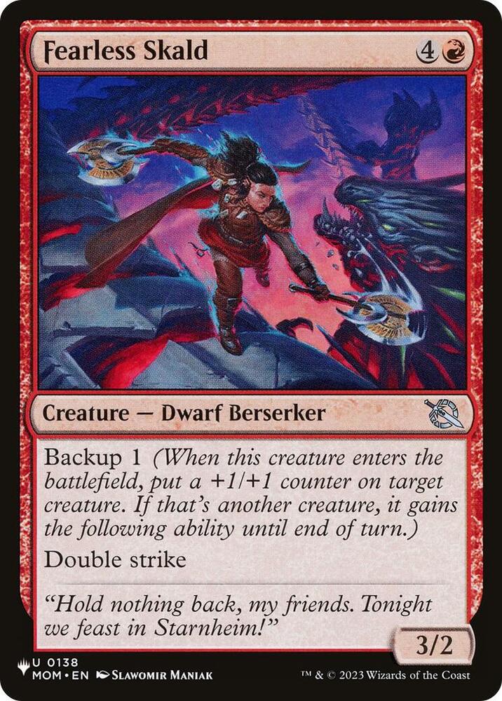 Fearless Skald 0138 card from The List Reprints
