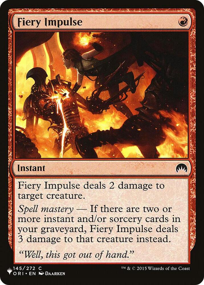 Fiery Impulse 145/272 card from The List Reprints