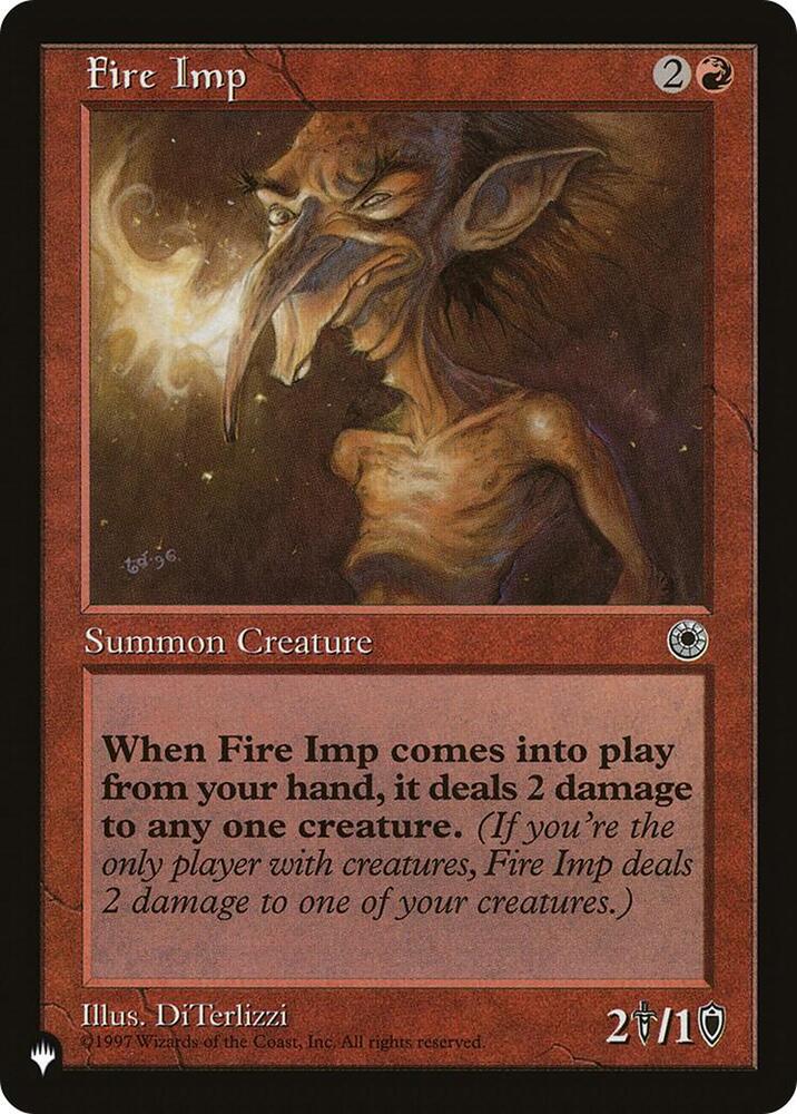 Fire Imp card from The List Reprints