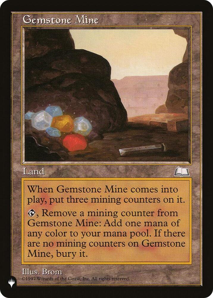 Gemstone Mine (WTH) card from The List Reprints