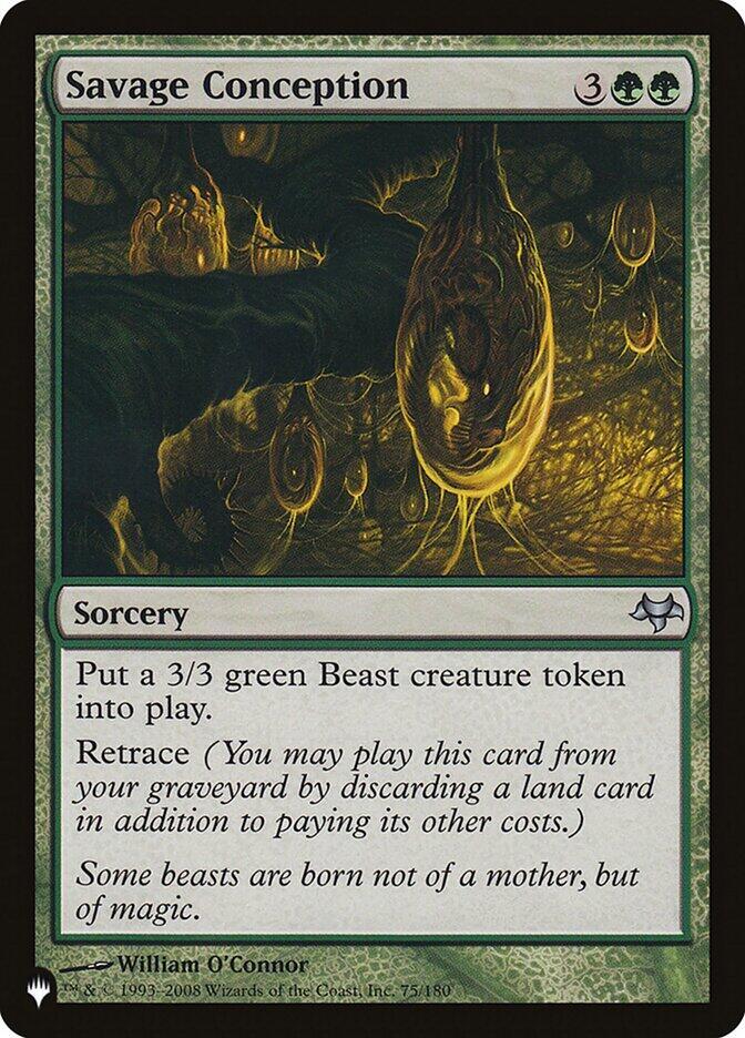 Savage Conception 75/180 card from The List Reprints