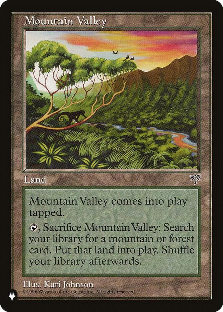 Mountain Valley card from The List Reprints