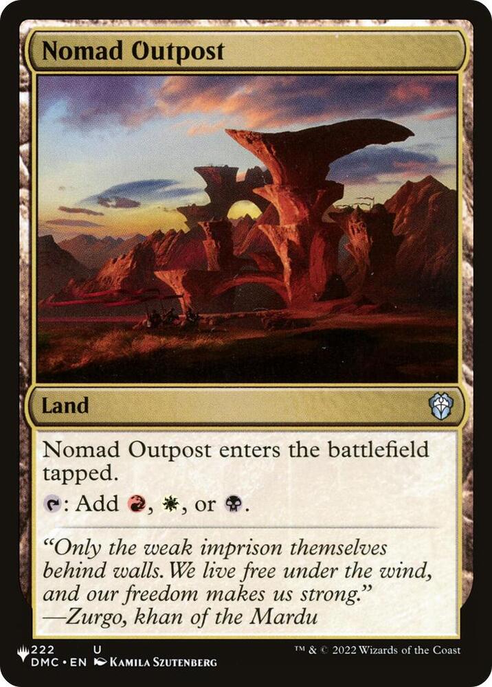 Nomad Outpost 222/048 card from The List Reprints