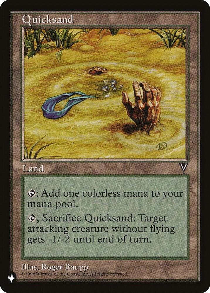 Quicksand card from The List Reprints