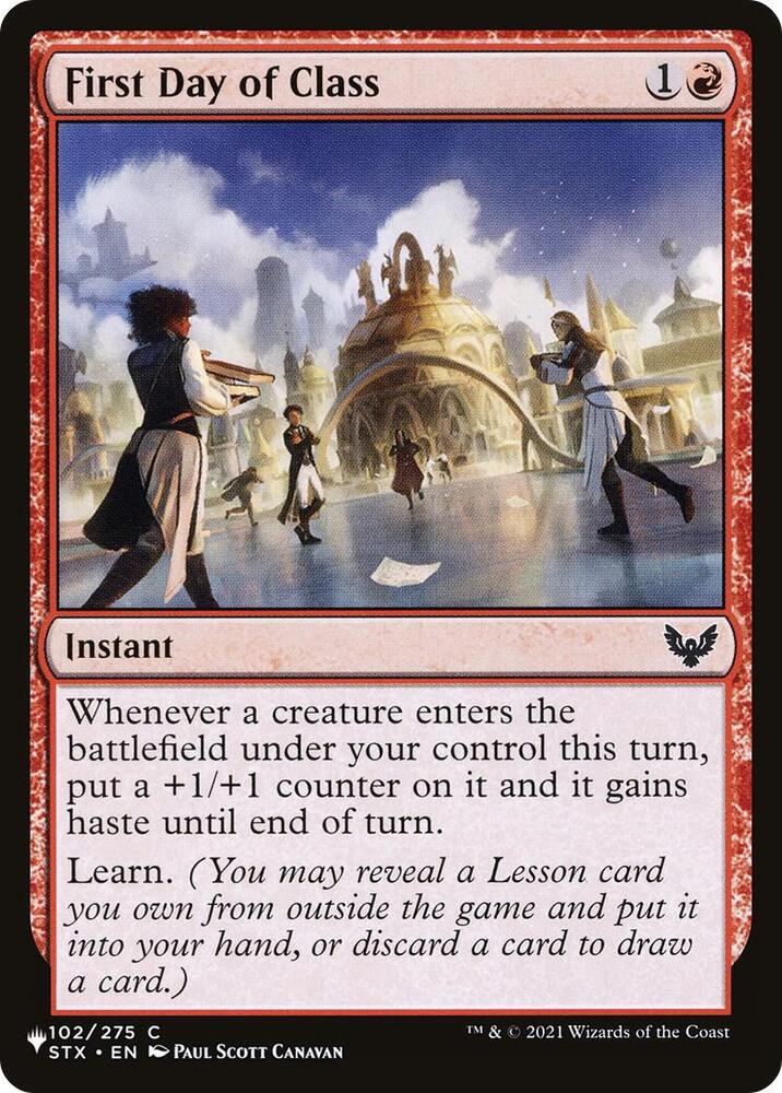 First Day of Class 102/275 card from The List Reprints