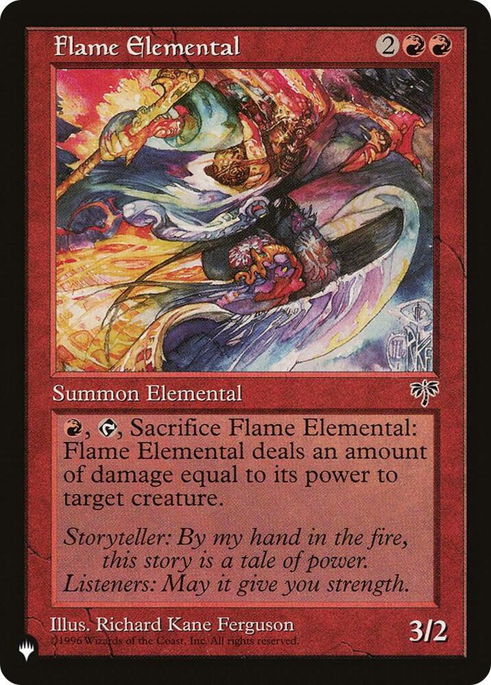 Flame Elemental card from The List Reprints
