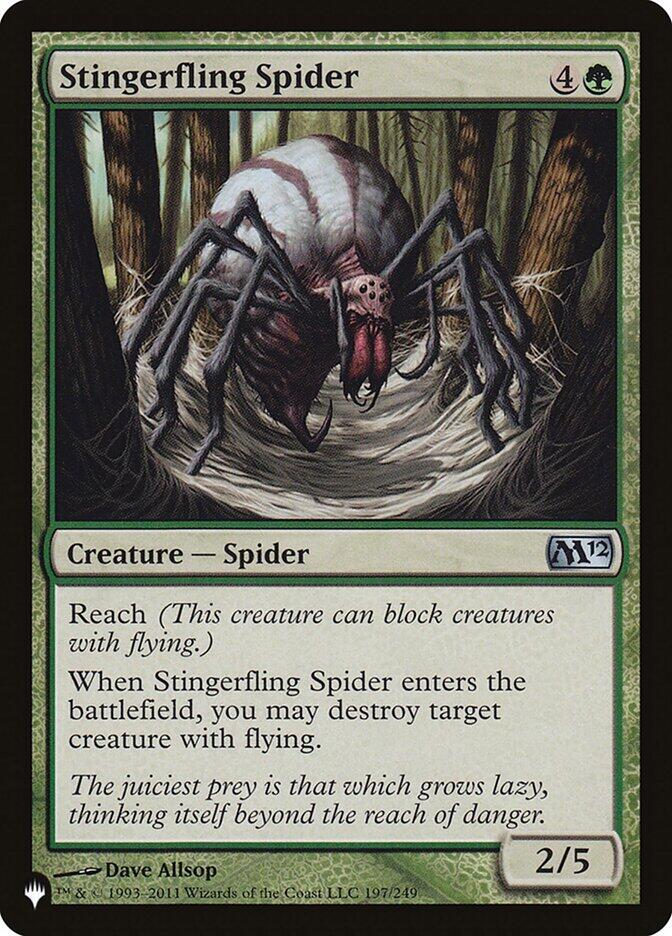 Stingerfling Spider 197/249 card from The List Reprints