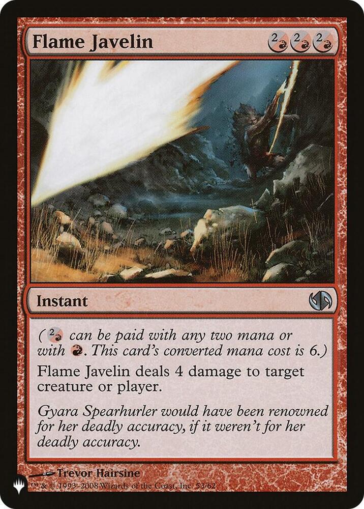 Flame Javelin 53/62 card from The List Reprints