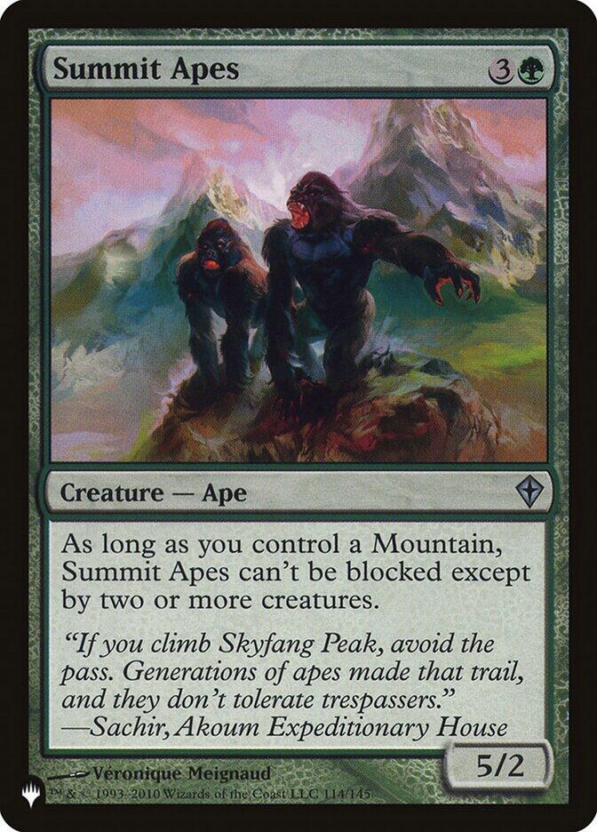 Summit Apes 114/145 card from The List Reprints