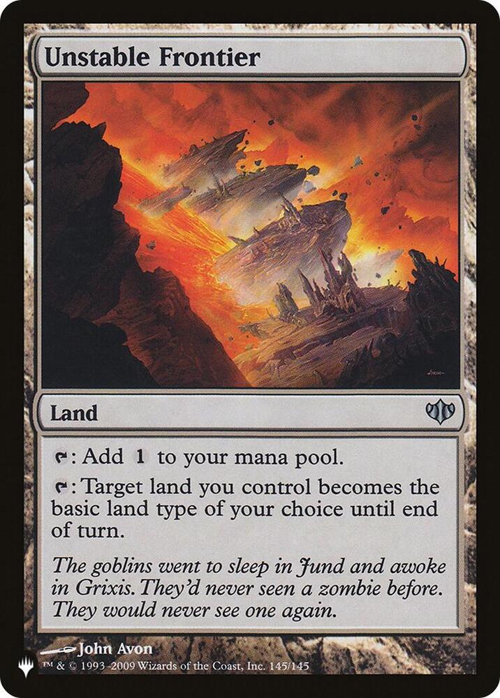 Unstable Frontier 145/145 card from The List Reprints