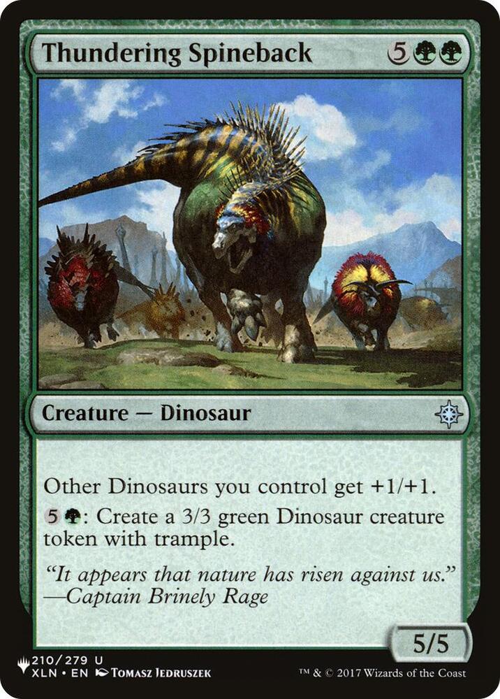 Thundering Spineback 210/279 card from The List Reprints