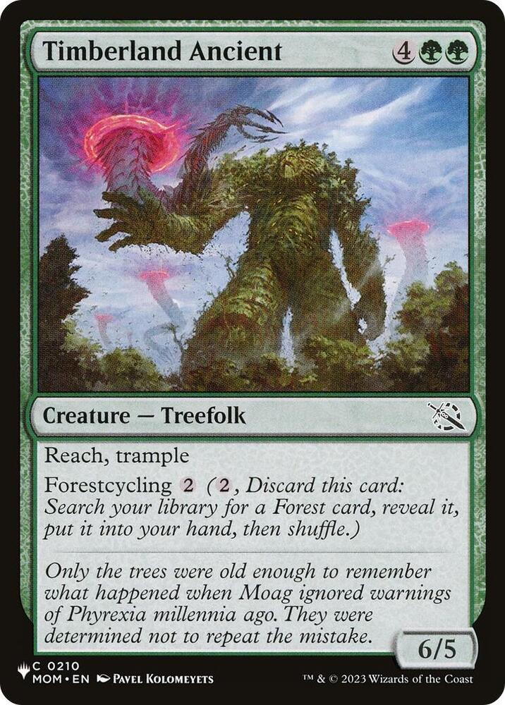 Timberland Ancient 0210 card from The List Reprints