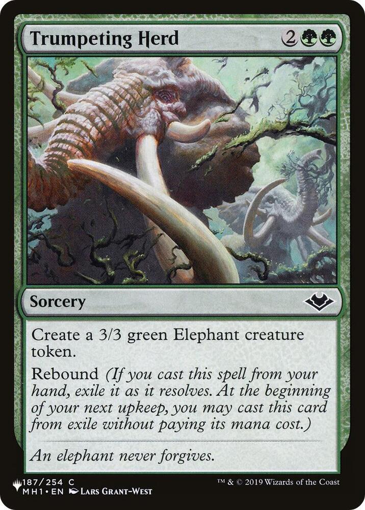 Trumpeting Herd 187/254 card from The List Reprints