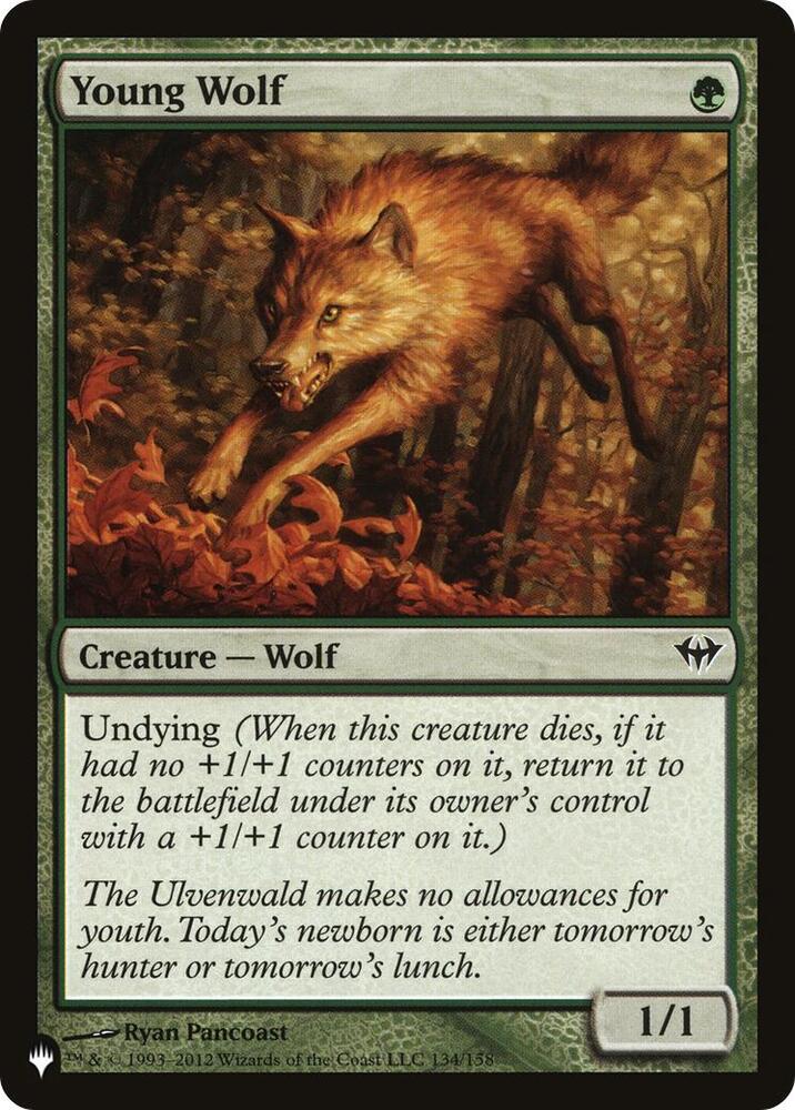 Young Wolf 134/158 card from The List Reprints